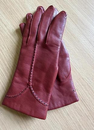 Рукавиці жіночі morley бордові шкіряні вінтажні, розмір 6.5 (xs/s)