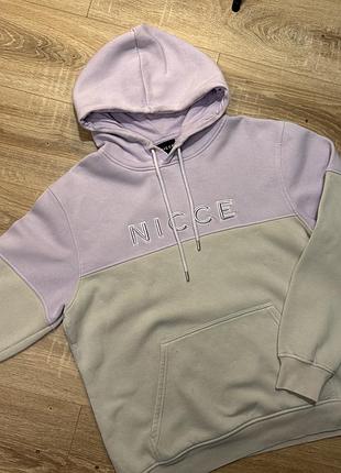Жіноче худі nicce фіолетово-біле. одяг шотландія