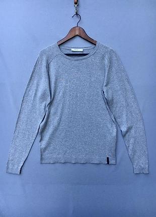 Лонгслів premium by jack&jones л-ка бавовна кашемір джемпер чоловічий сірий