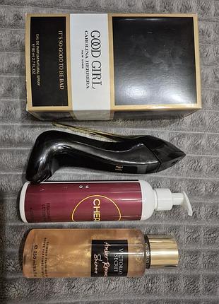 Жіночий подарунковий набір carolina herrera good girl та victoria's secret amber romance