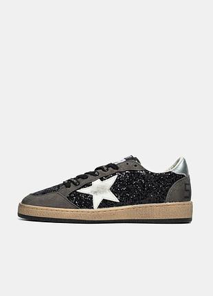 Жіночі кросівки golden goose ball star in glitter with leather star | 36–41