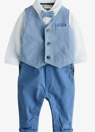 Новий комплект жилет комбинезон синій baker by ted baker 12-18 м