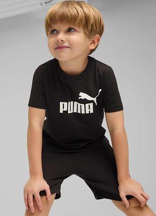 Дитяча чорна бавовняна футболка puma 9-10 років, 140 см