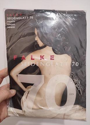 Новые плотные колготки с жемчужным блеском falke seidenglatt 70 den / размер 4 (l) антрацит