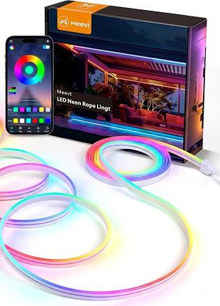 Неонова стрічка meevt led neon rope light 10 м гнучка світлодіодна стрічка з bluetooth керуванням через застосунок