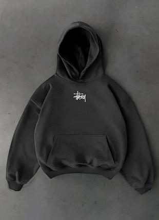 Чоловіче худі stussy в сірому кольорі