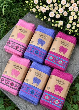 Женские шерстяные носки carpathian sheep wool для холодного времени года размер 37–41 упаковка 6 пар разные цвета