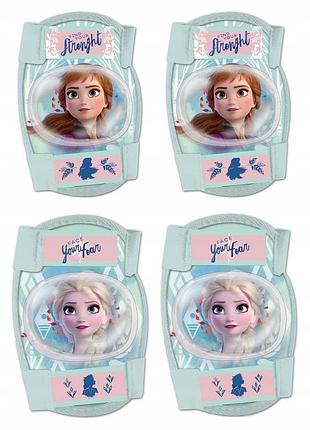 Набір дитячого спортивного захисту наколінники та налокітн disney frozen крижане серце ельза та анна, білий/блакитний