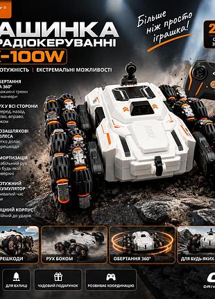 Трюкова rc машинка-всюдихід cx-100w з парогенератором, повний привід, обертання 360°, пульт 2.4ghz, led, біла