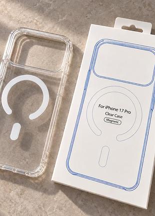Прозорий силіконовий чохол з magsafe для iphone 17 pro (clear case)