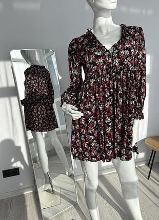 Сукня zara з квітковим принтом, віскоза, розмір xs