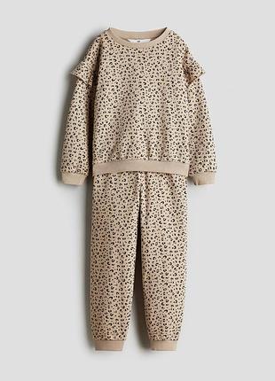 Утеплений комплект костюм на флісі h&m hm для дівчинки: кофта світшот та штани