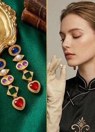 Длинные серьги ❤️ луна, геометрия, сердце 7