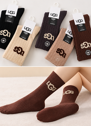 Набір жіночих шкарпеток ugg bf014-7 розмір 37–41 з кашеміровою текстурою й оригінальним логотипом 10 пар різні кольори