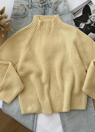 Светр жіночий zara оверсайз в'язаний молочний