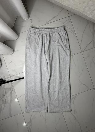 Сірі спортивні штани adidas originals trefoil wide leg (розмір l, стан ідеальний)