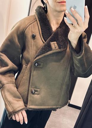 Коричнева дублянка zara