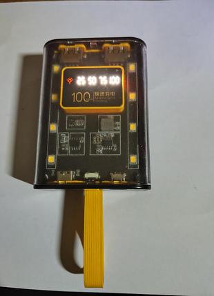 Міні компактний powerbank з ліхтариком 7200mah , надлегкий 210грам, зі змінними акумуляторами 3х18650 в комплекті