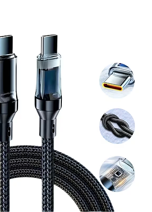 Кабель type-c – type-c быстрой зарядки 240w pd 3.1 с цифровым дисплеем мощности