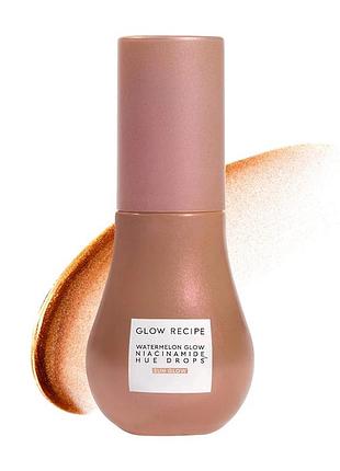 Бронзуюча сироватка для сяйва обличчя glow recipe mini watermelon glow niacinamide hue drops serum - sun glow