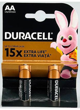 Батарейка щелочная alkaline 1.5v aa lr6 duracell 2 штуки