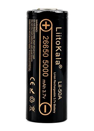 Акумулятор litokala 26650 5000 mah високотоковий li-ion для електроніки моделі lii-50a-jt