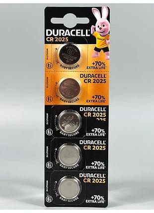 Батарейка duracell cr2025 5 шт. lithium 3v для іграшок