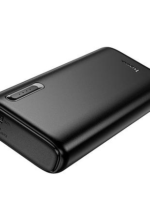Power bank hoco j158a runner 10000mah 2a usb-c micro usb черный abs огнестойкий корпус индикатор заряда