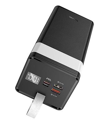 Power bank 50000mah pd20w qc3.0 с фонарем usb-a type-c led дисплей черный hoco j86a