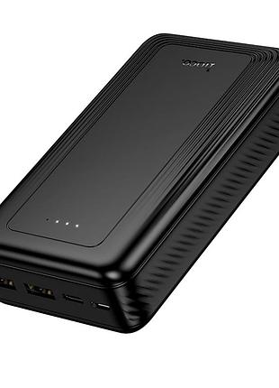 Power bank 20000mah 2a с индикатором заряда usb-c micro usb черный hoco j165a