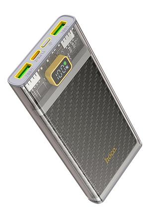 Power bank hoco j103 10000mah 20w type-c usb-a серый для смартфонов литий полимерный