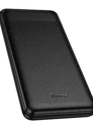 Повербанк hoco j153 10000mah 2a usb-c micro usb черный литий-полимерный аккумулятор с индикатором уровня заряда
