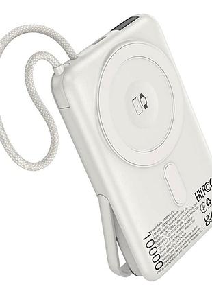 Power bank hoco q43 clever 10000mah 20w usb-c беспроводная зарядка серебряный литий-полимерный корпус
