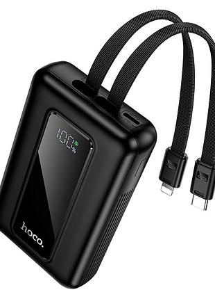 Power bank hoco j162 10000mah 22.5w pd20w usb-c lightning черный огнестойкий корпус с дисплеем
