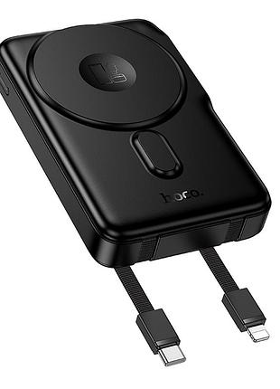 Power bank hoco q48 core 10000mah 20w usb-c и беспроводная зарядка чёрный огнестойкий корпус