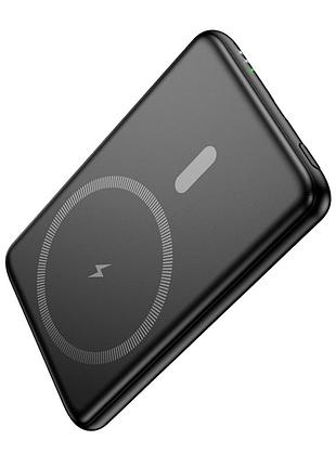 Power bank hoco j140a tony 5000mah pd20w magnetic беспроводная зарядка usb-c черный 102x68 мм