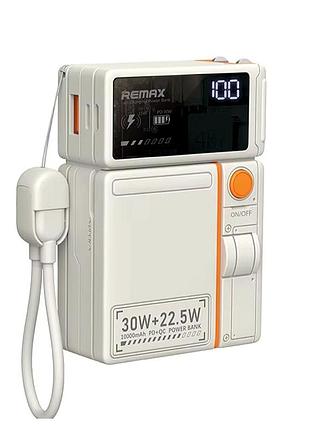 Power bank 10000mah pd30w 22.5w беспроводная зарядка подставка remax cp-18 бежевый