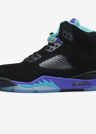 Кроссовки air jordan 5 black grape мужские