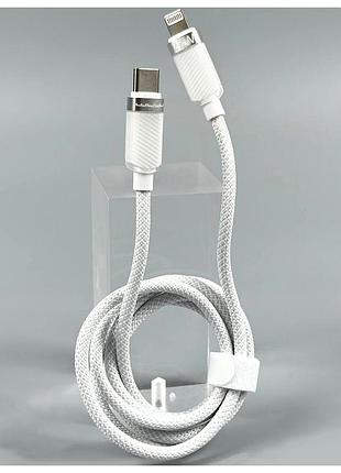 Кабель data cable type-c to lightning 27w 100 см для заряджання білий модель wuw x234