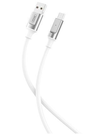 Кабель data xo nb251 micro 6a 1 м білий із рідкого силікону для заряджання