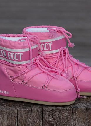 Дутики moon boot pink женские
