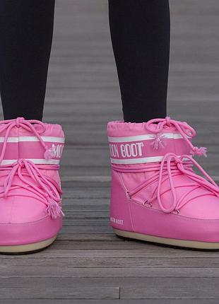 Дутики moon boot pink женские 8