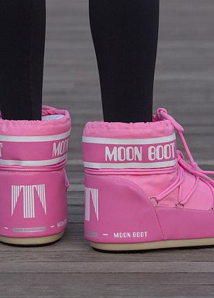 Дутики moon boot pink женские 9