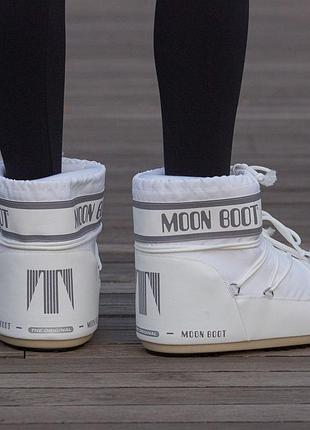 Дутики moon boot white женские 9