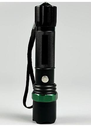 Фонарик led 1181-wp с аккумулятором 18650 и кабелем 4 режима белый цвет zoom