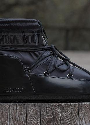 Дутики moon boot black glow жіночі