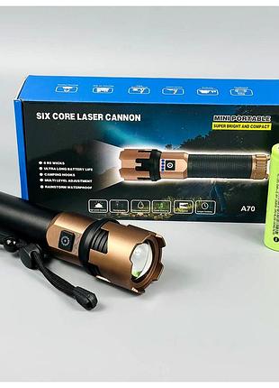 Фонарь аккумуляторный 26800 power bank type-c zoom черный a69-gt