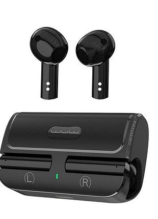 Беспроводные вакуумные наушники с микрофоном bluetooth wuw r180 черные