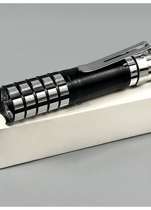 Фонарь police 7001-03-cm с зажимом светодиодный белый на батарейках 1xaa корпус пластиковый цвет черный