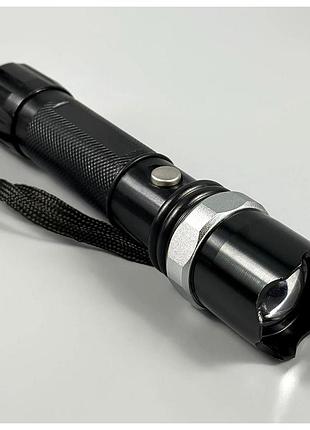 Фонарь led тактический 4 режима аккумулятор 18650 белый пластик w300-wp без упаковки